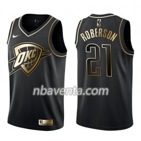 Camiseta Hombre Oklahoma City Thunder Andre Roberson 21 Nike Negro Golden Edition Swingman